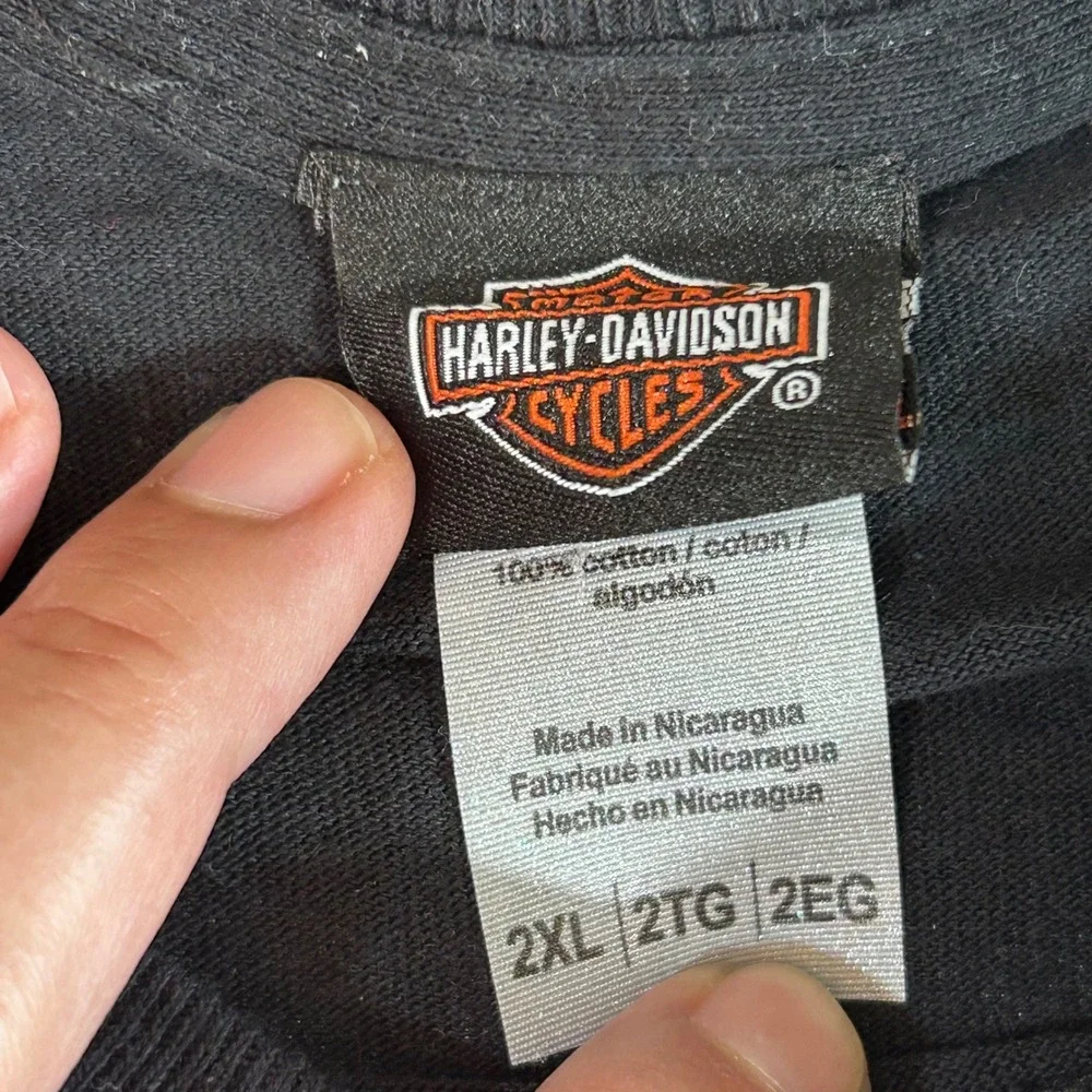 Harley Davidson Wildcat London Kentucky Pocket T-Shirt Black Mens 2XL - Picture 3 of 9